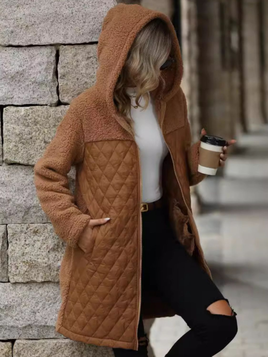 Cozy Quilted Hooded Coat