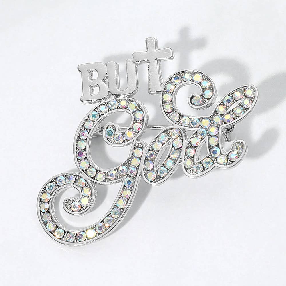 But God Crystal Faith Brooch