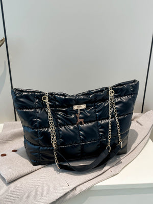 Luxe Shine Quilted Tote Bag