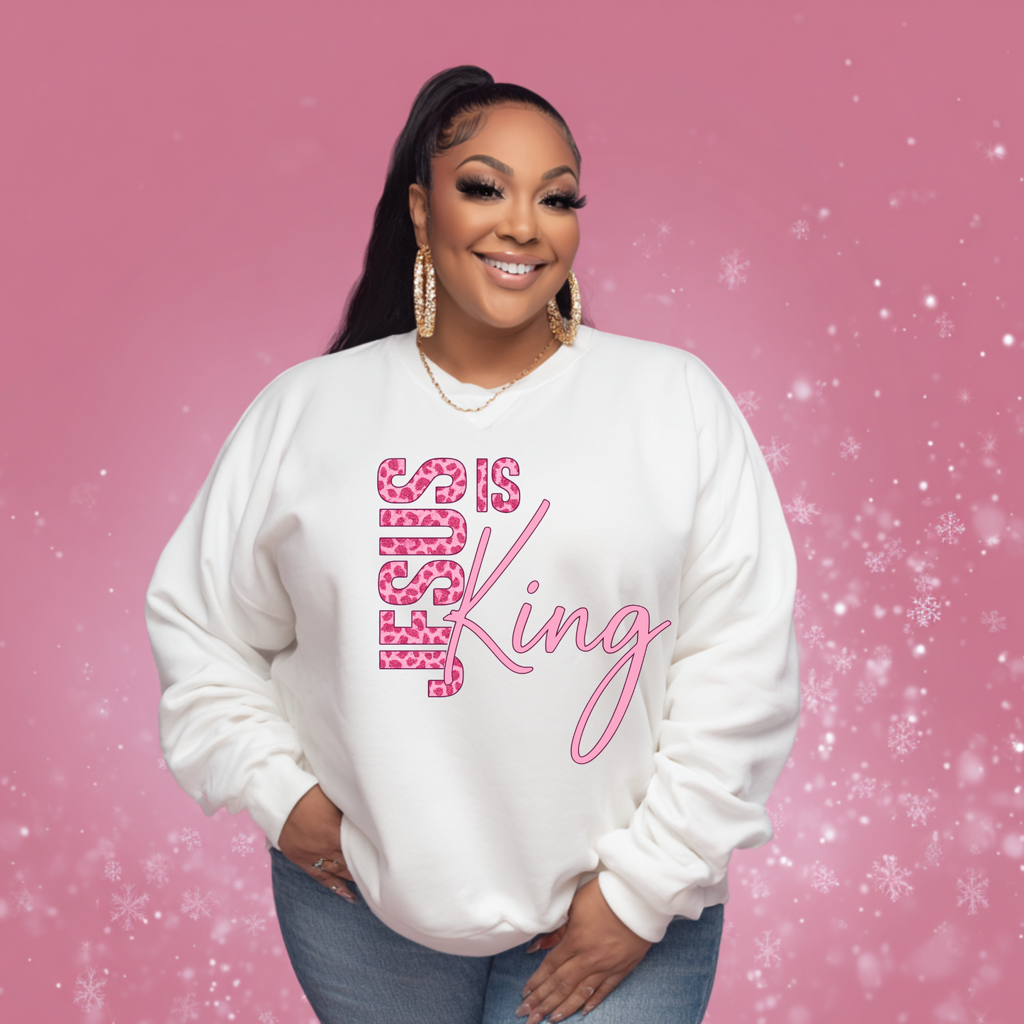 Jesus Is King Royal Faith Crewneck