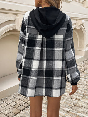 Plaid Charm Layered Hoodie