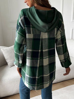 Plaid Charm Layered Hoodie