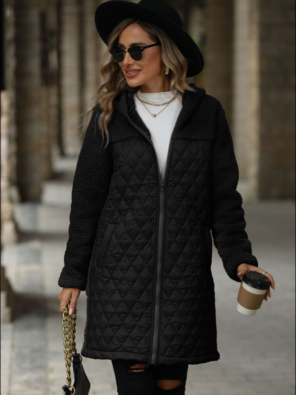 Cozy Quilted Hooded Coat