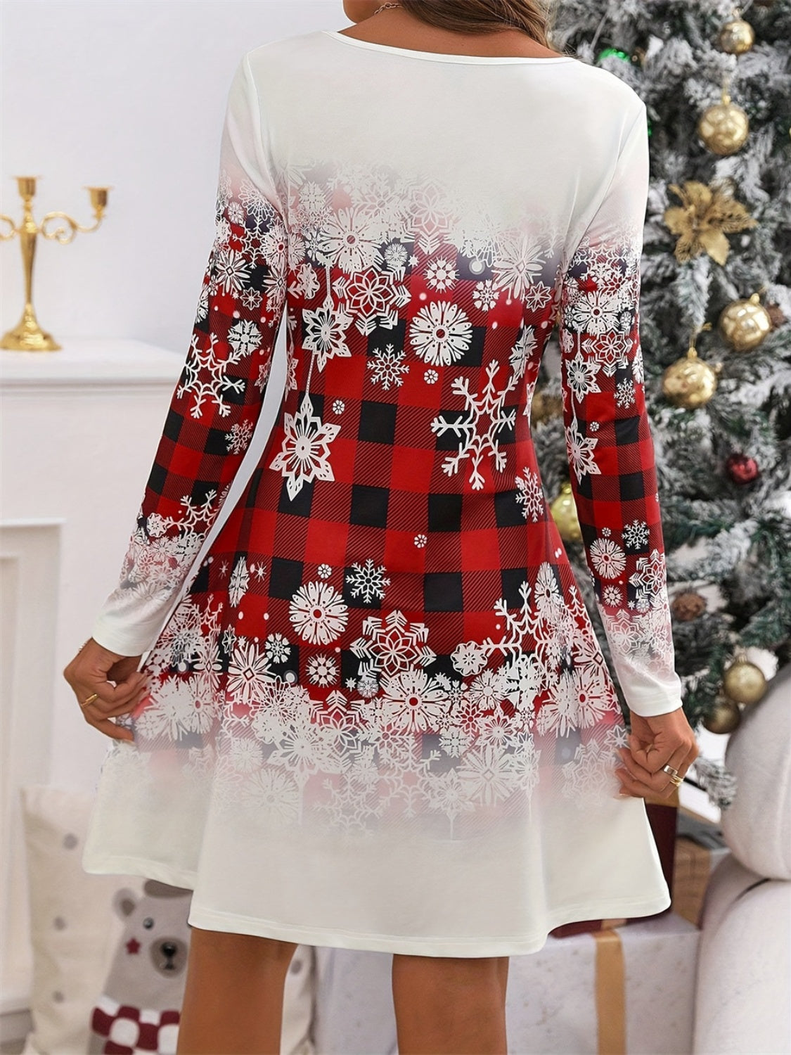 Frosted Cheer Plaid Dress