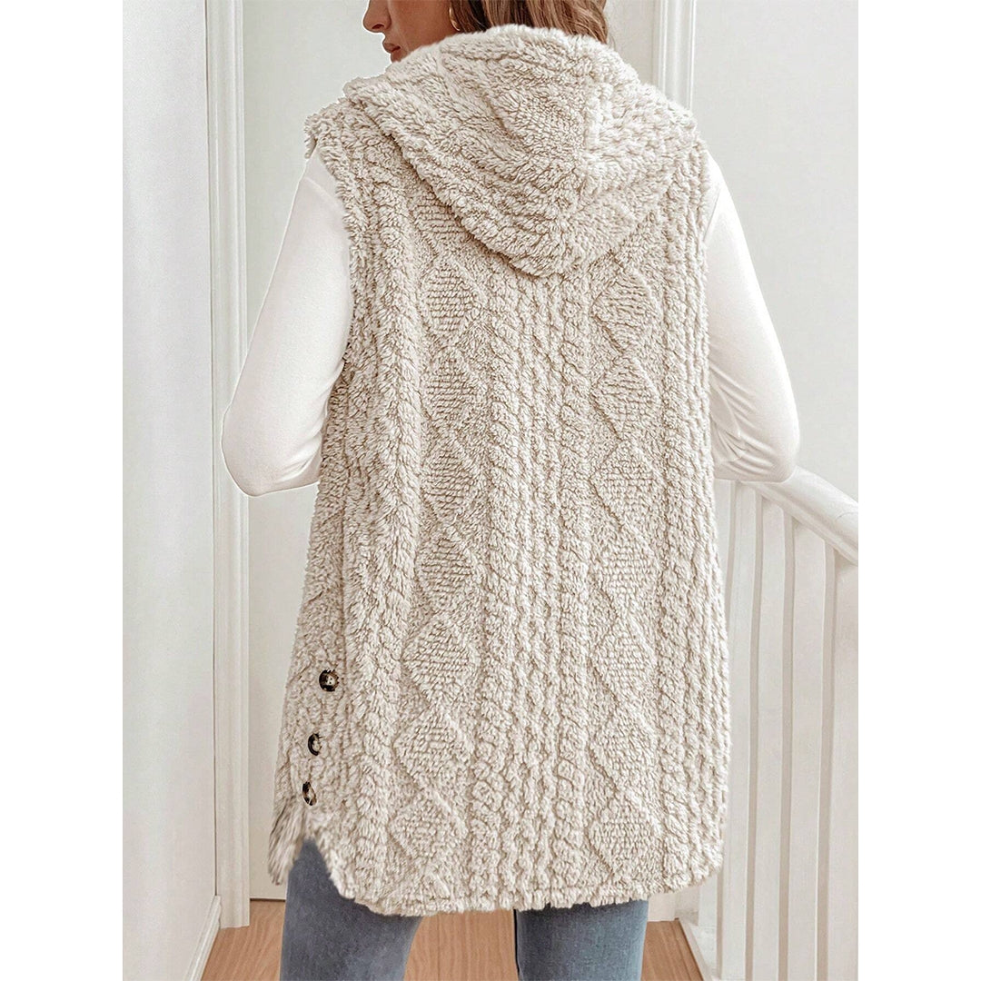 Reversible Fleece Casual Hooded Zip-Up Vest