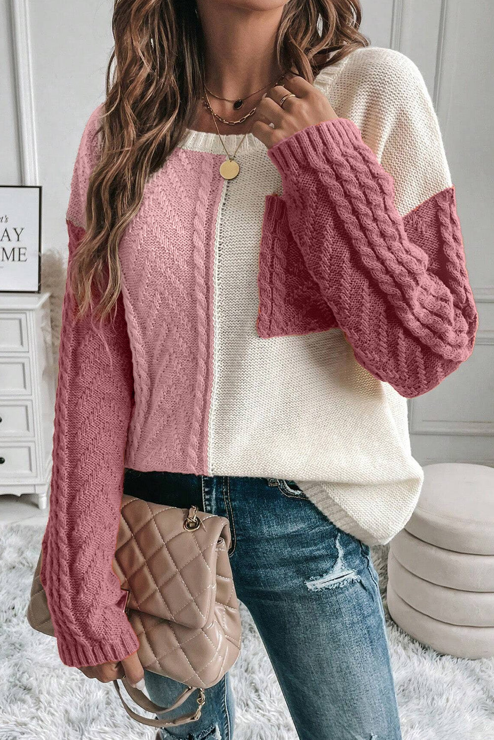 Harvest Hues Cable Knit Sweater