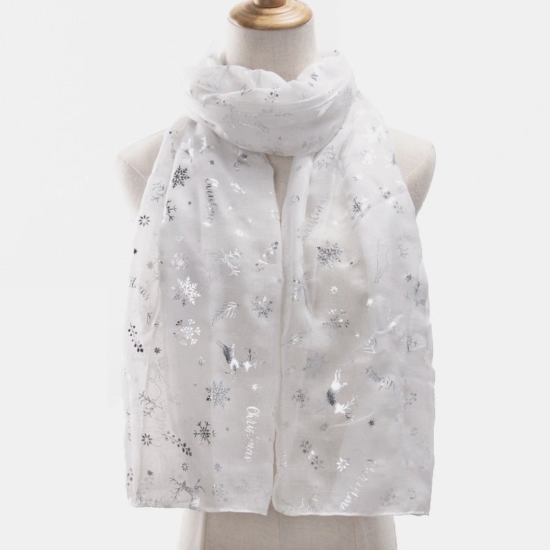 Snowfall Christmas Polyester Scarf