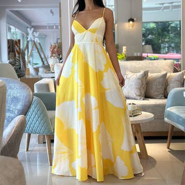 Island Glow Halter Maxi Dress