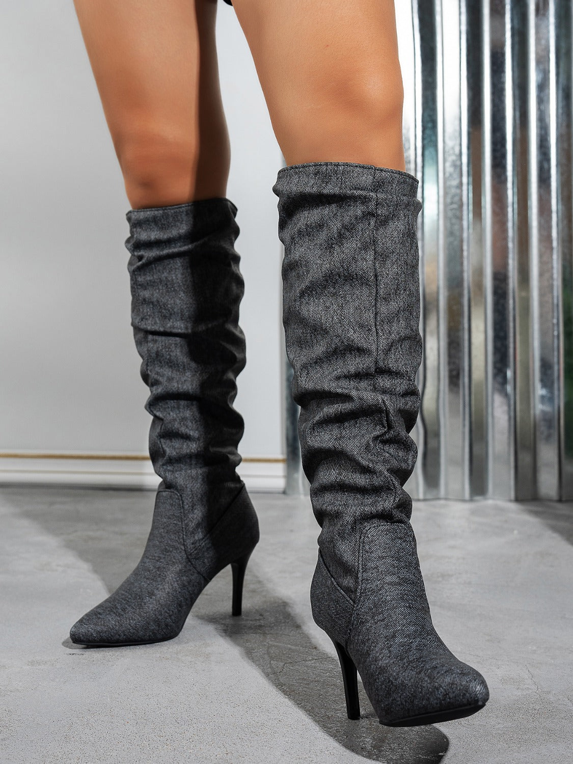 Chic Ruched Stiletto Boots
