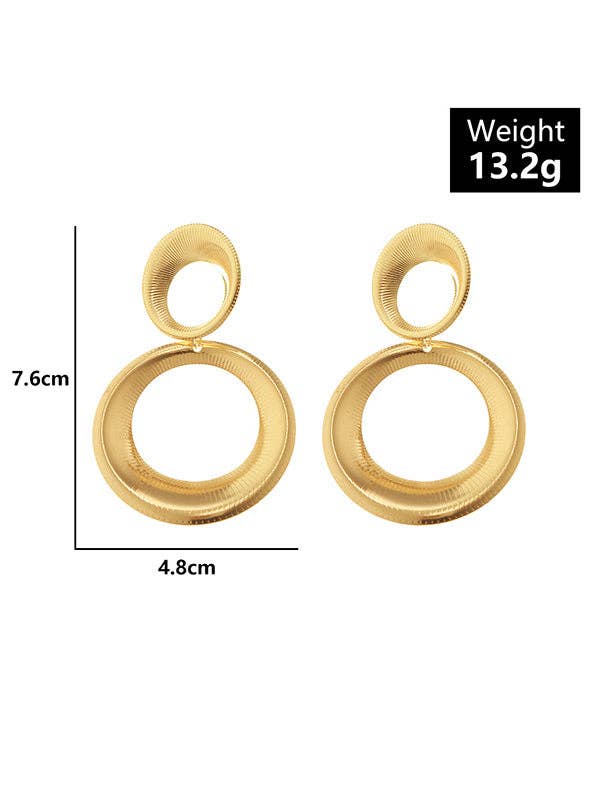 UZ Wholesale Store - Statement Hollow Solid Color Geometric Earrings Accessories
