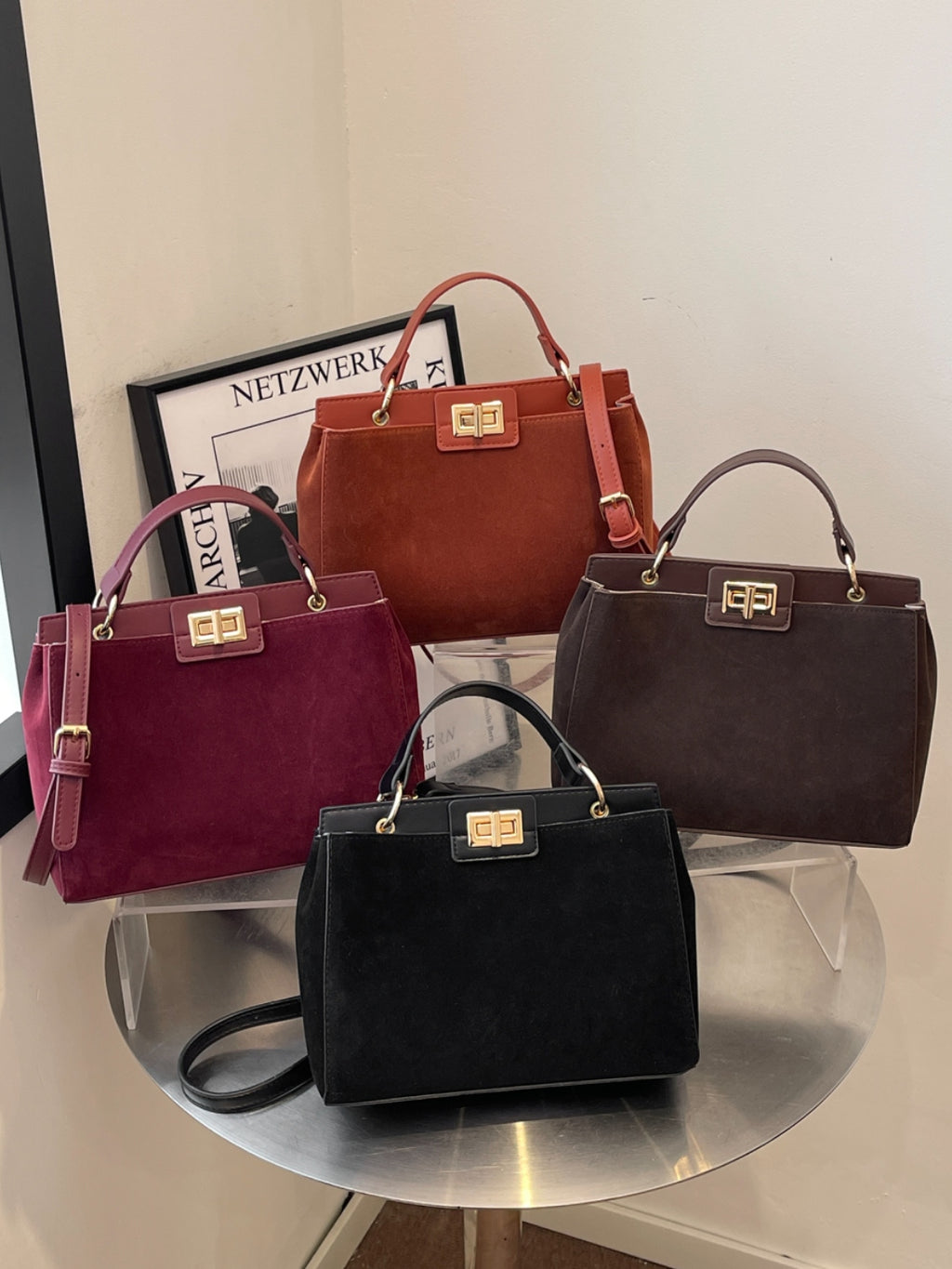 Luxe Elegance Structured Handbag Collection with Removable Strap