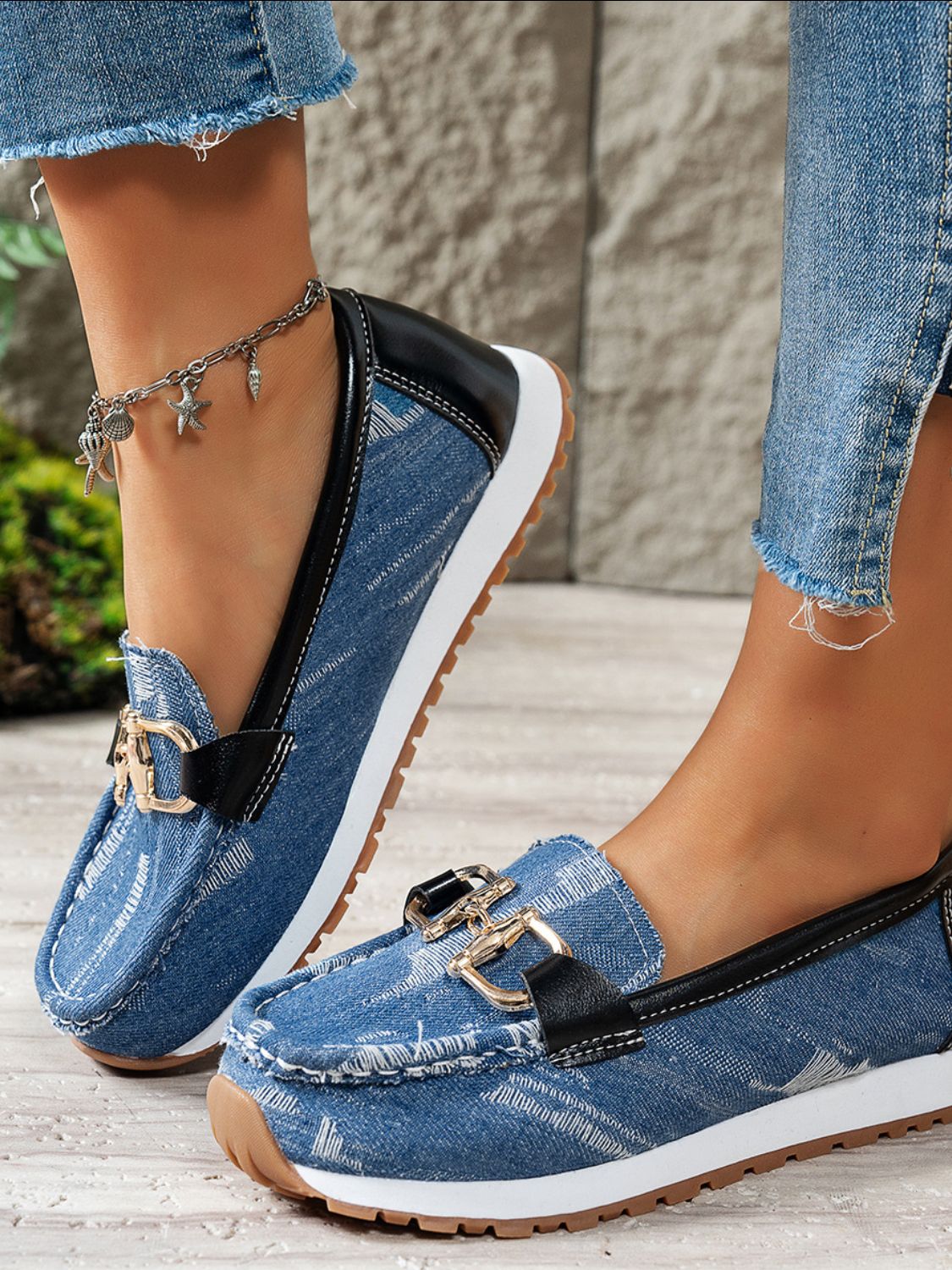 Denim Luxe Slip-On Loafers