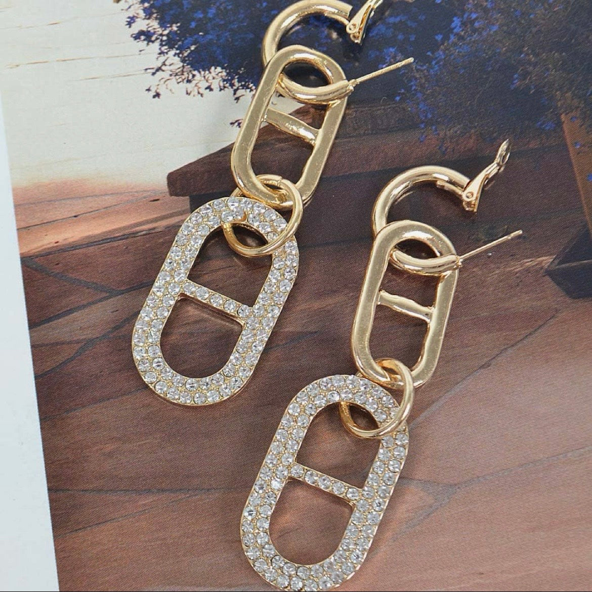 Linked in Luxe Rhinestone Earrings