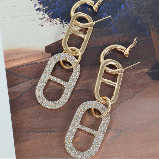 Linked in Luxe Rhinestone Earrings