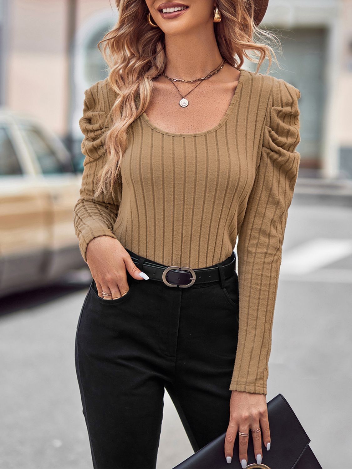 Elegant Essence Ribbed Top