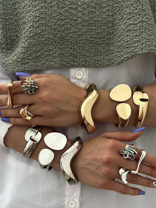 UZ Wholesale Store - Geometric Hollow Solid Color Bracelet Accessories