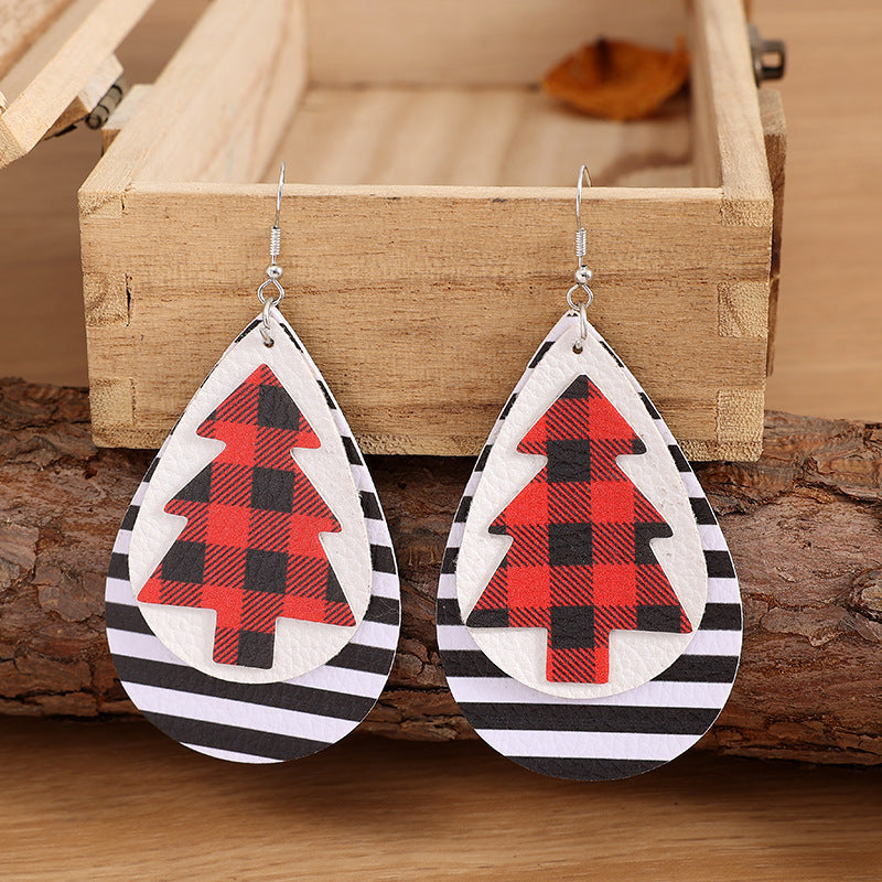 Christmas Plaid Tree Teardrops