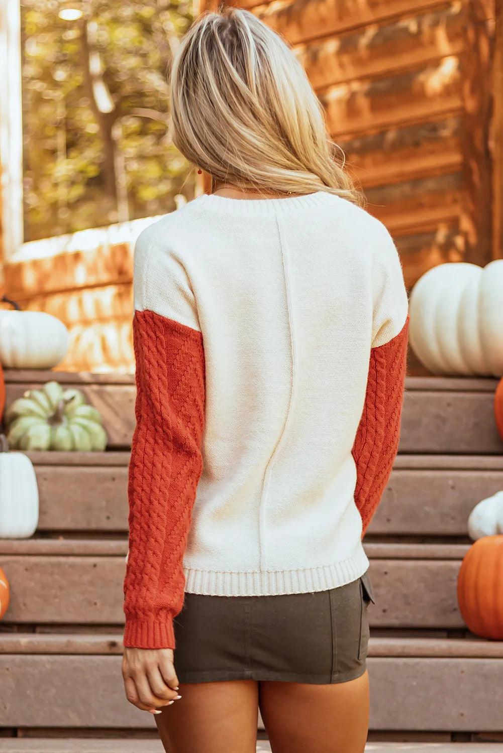 Harvest Hues Cable Knit Sweater