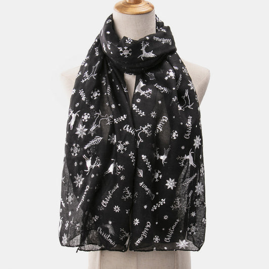 Snowfall Christmas Polyester Scarf