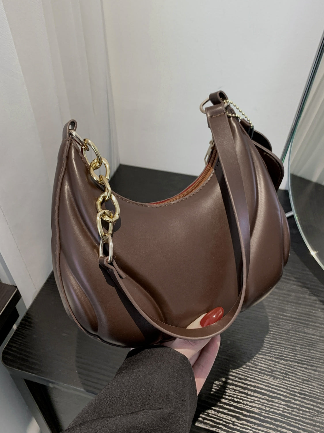 PU Leather Shoulder Bag with EarPods Bag