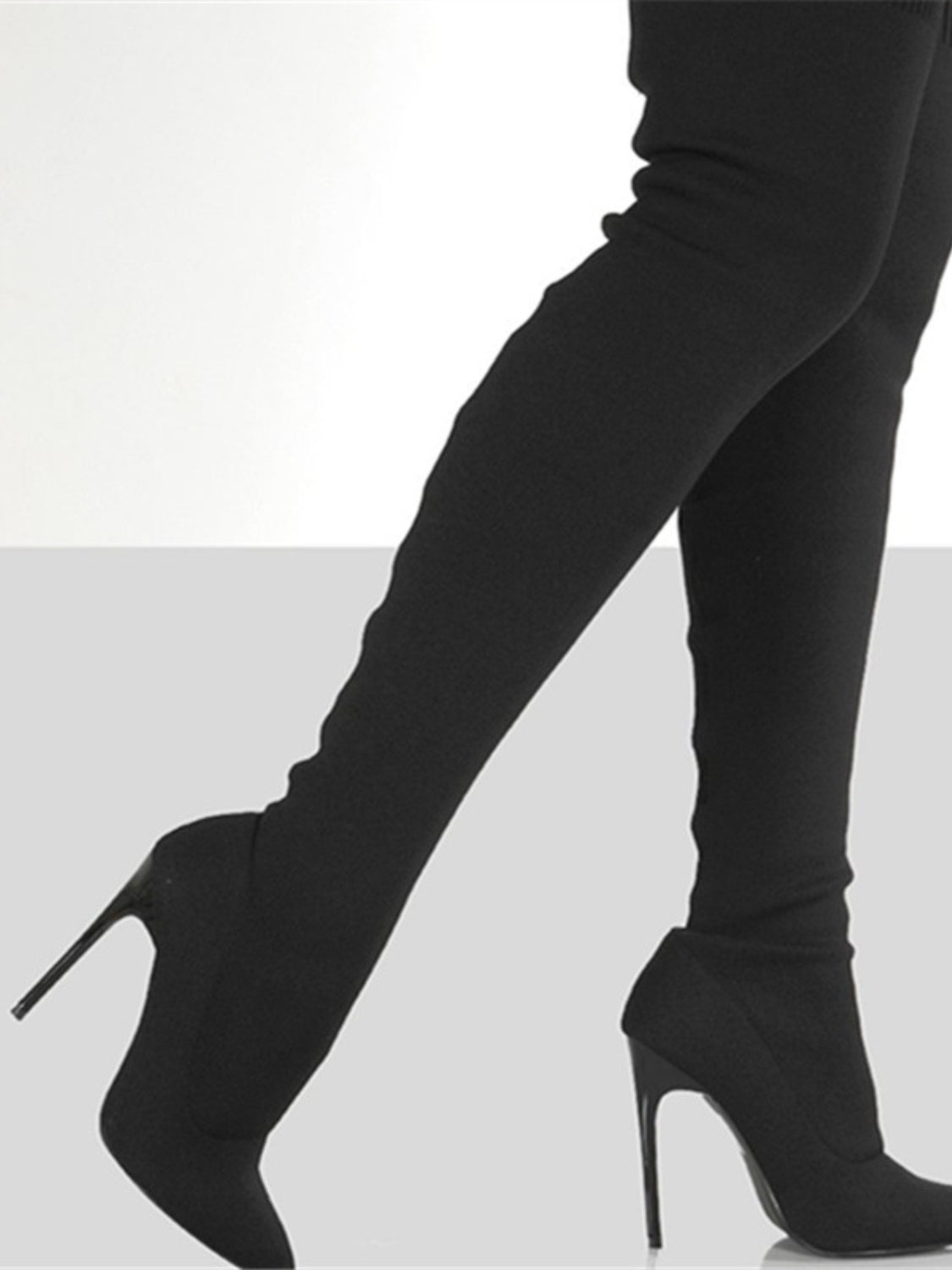 Sleek Knit Over the Knee Stiletto Boots