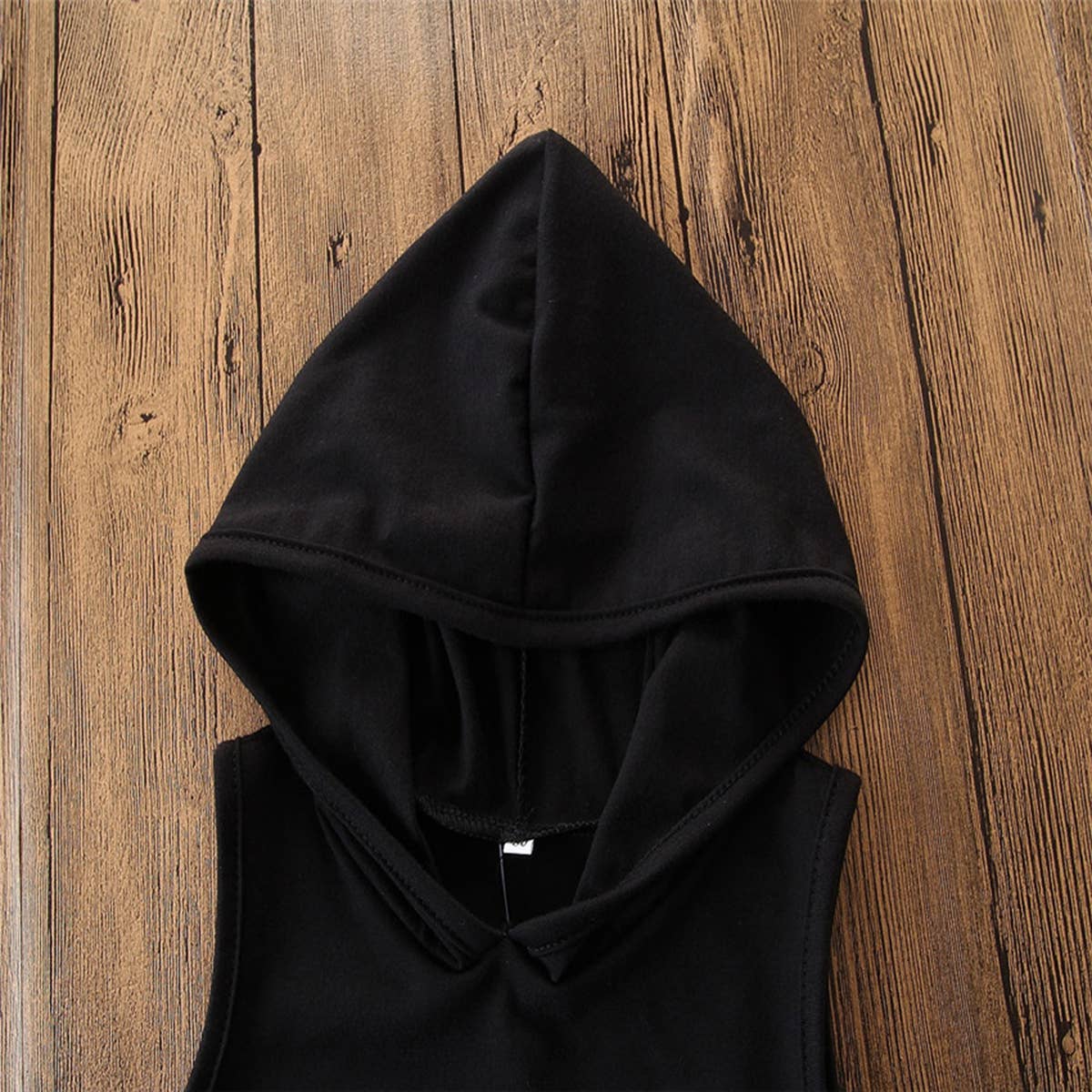 Fennco Styles - Black Baby Hooded Tank Top and Joggers