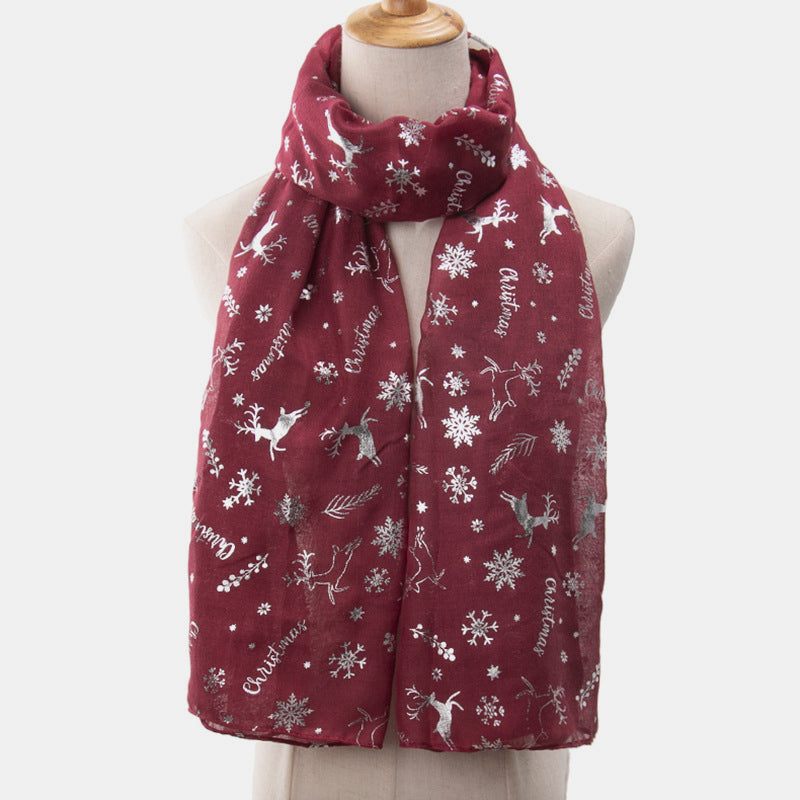 Snowfall Christmas Polyester Scarf