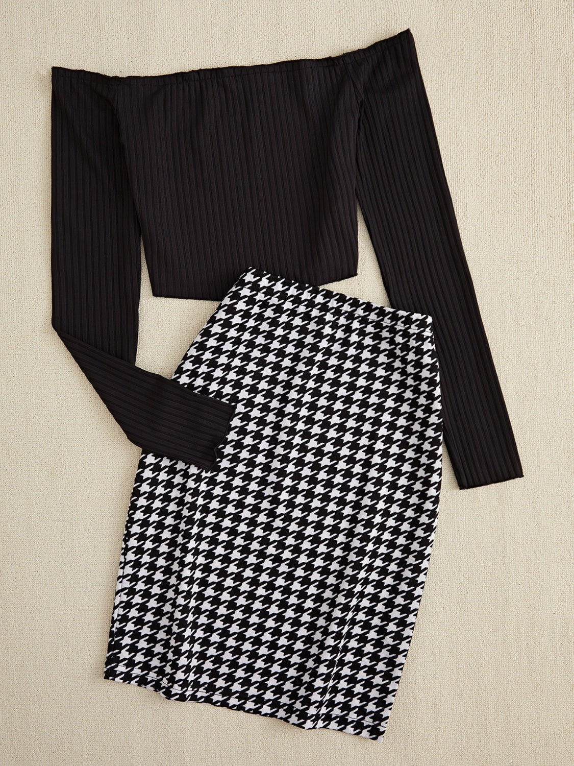 Classic Charm Houndstooth Two-Piece Set