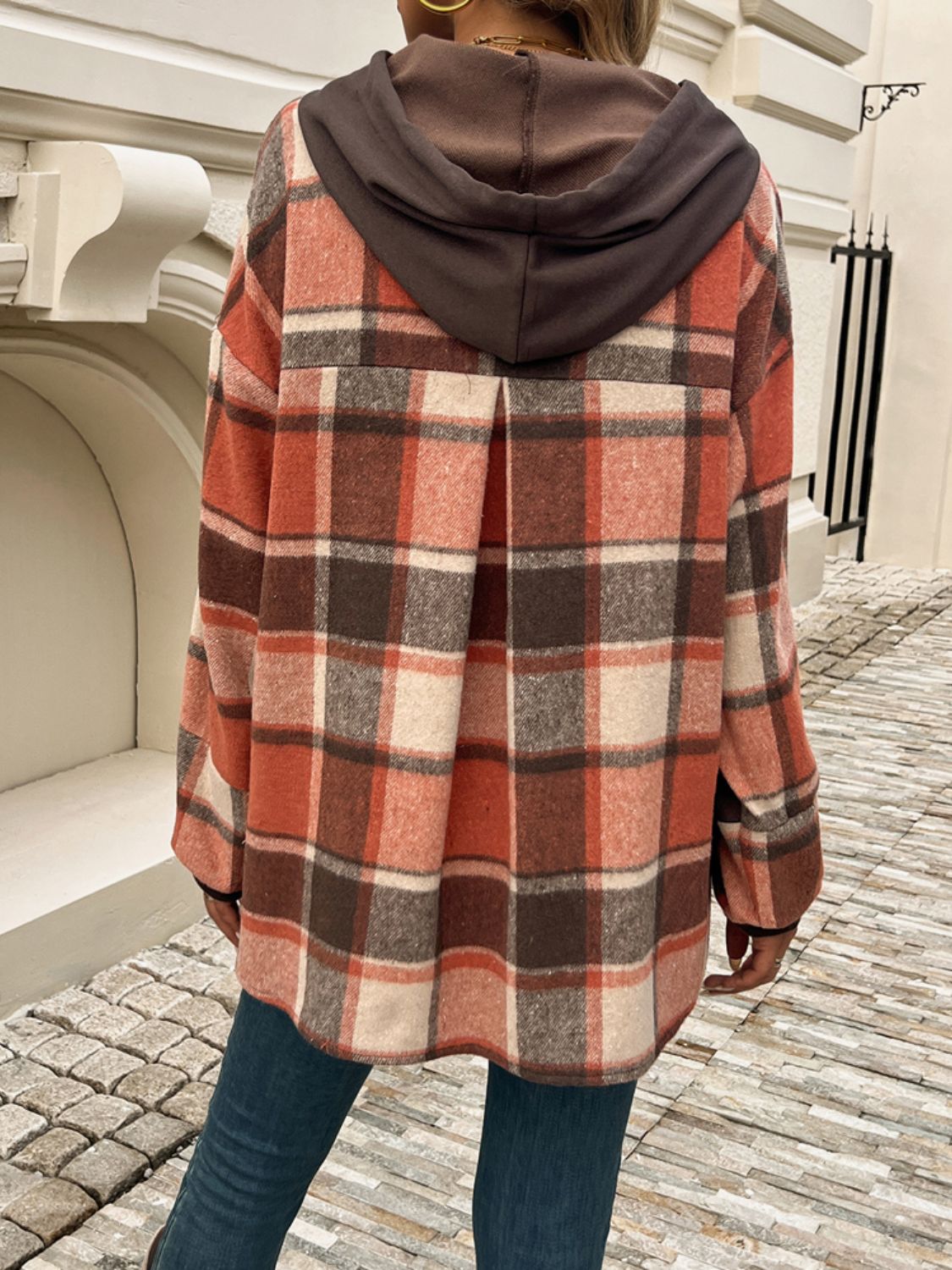 Plaid Charm Layered Hoodie