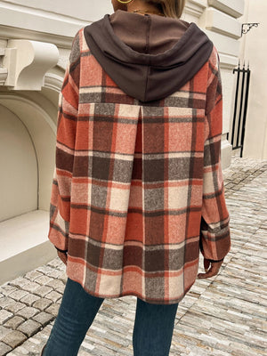 Plaid Charm Layered Hoodie