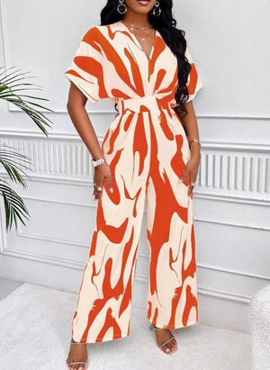 Abstract Print Wide-Leg Jumpsuit