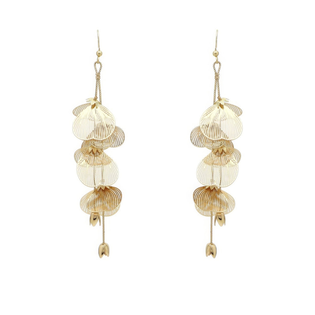 Flower Metal Drop Earrings