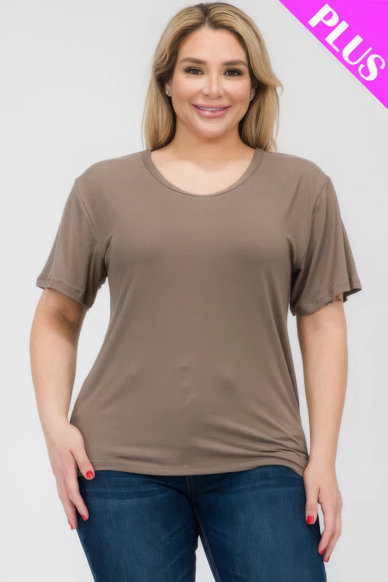 Plus Size Basic Short Sleeve T-shirt