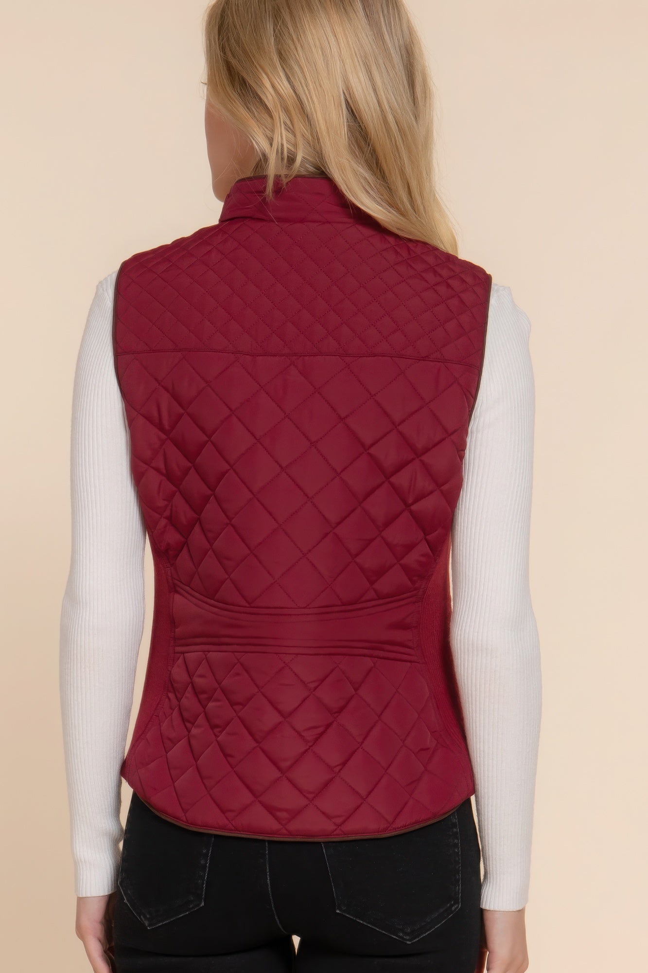 Suede Quilted Charm Padding Vest