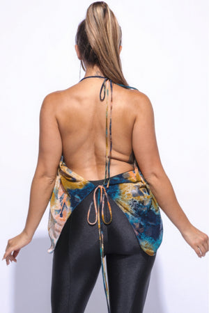 Open Back Cowl Neck Top