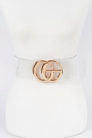 Transparent Metal Buckle Waist Belt