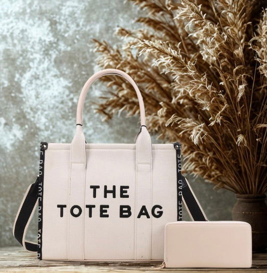 2-in 1 The Tote Bag Handbag + Wallet Set