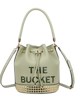 Studded "The Bucket" Draw String Hobo -Shoulder Bag