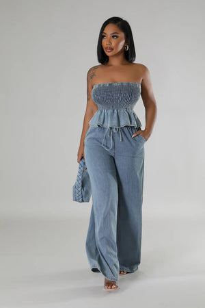 Denim Delight Two-Piece Set