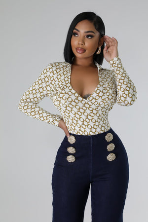 The Luxe Chain Print Top