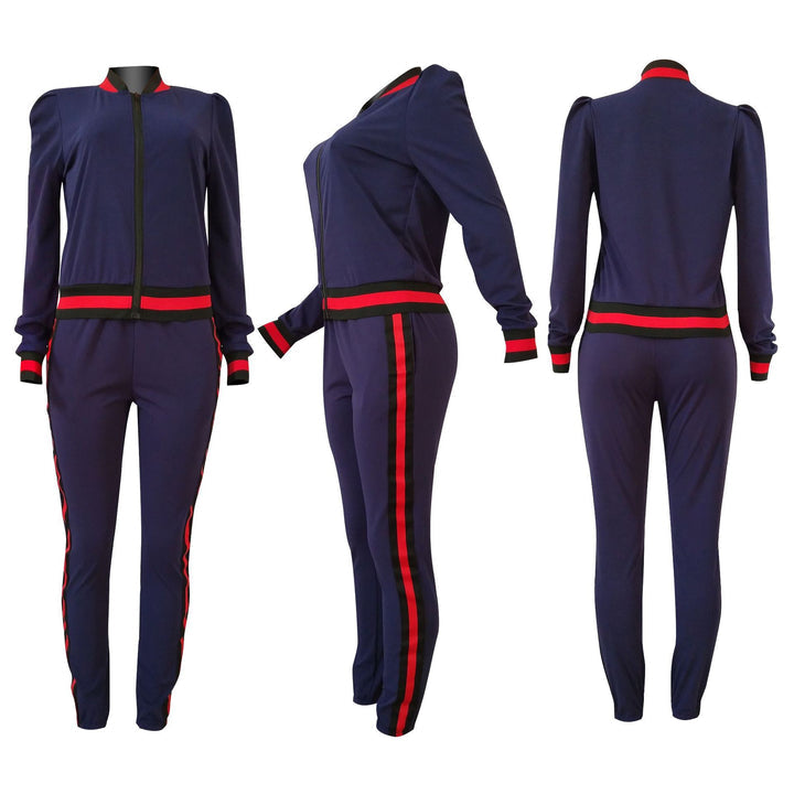 MULTICOLORED LANTERN SLEEVE SPORTS TRACK SUIT