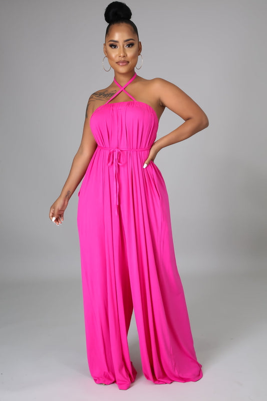 Love and Style Jumpsuit - Fuchsia