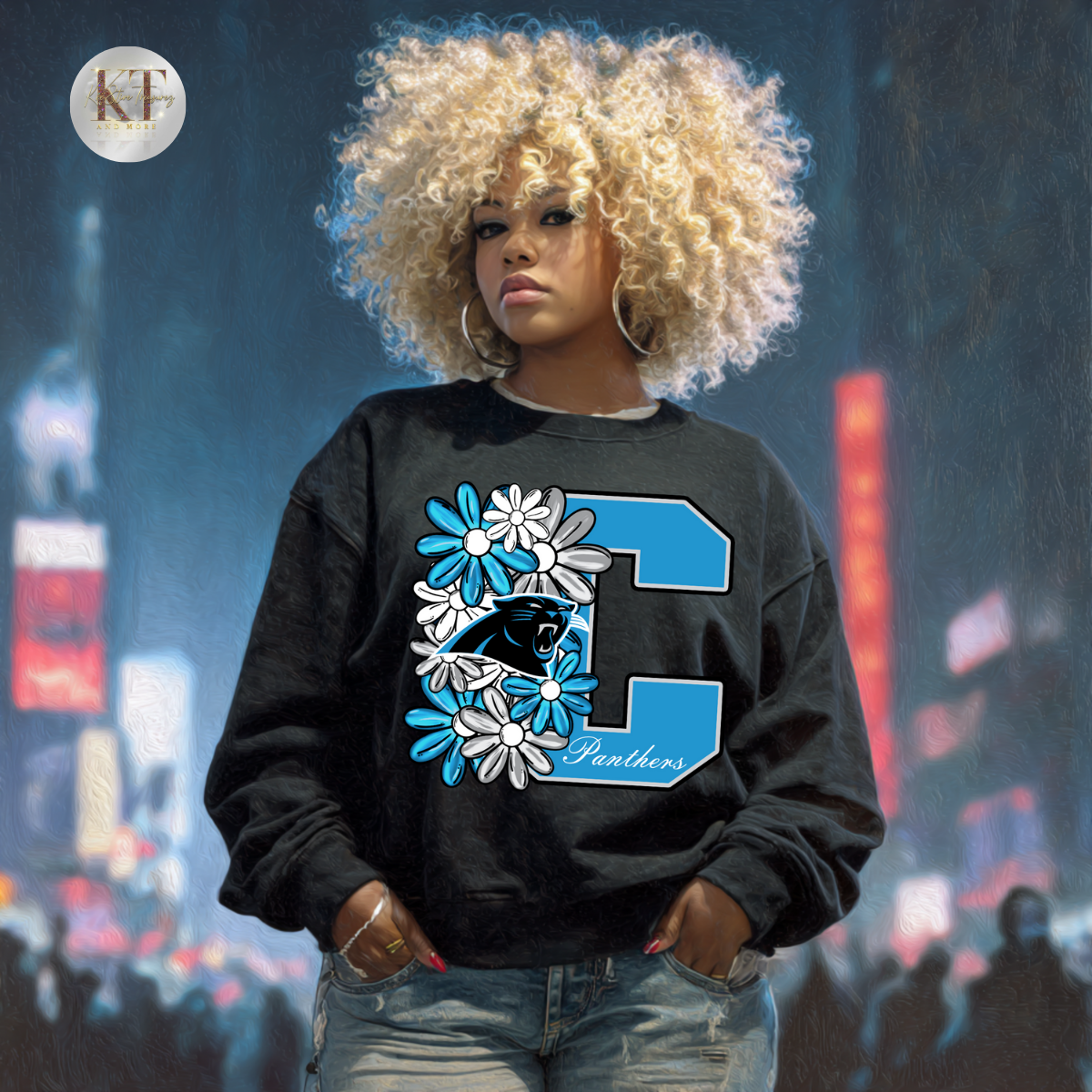 Floral Varsity Letter Team Spirit Sweatshirt