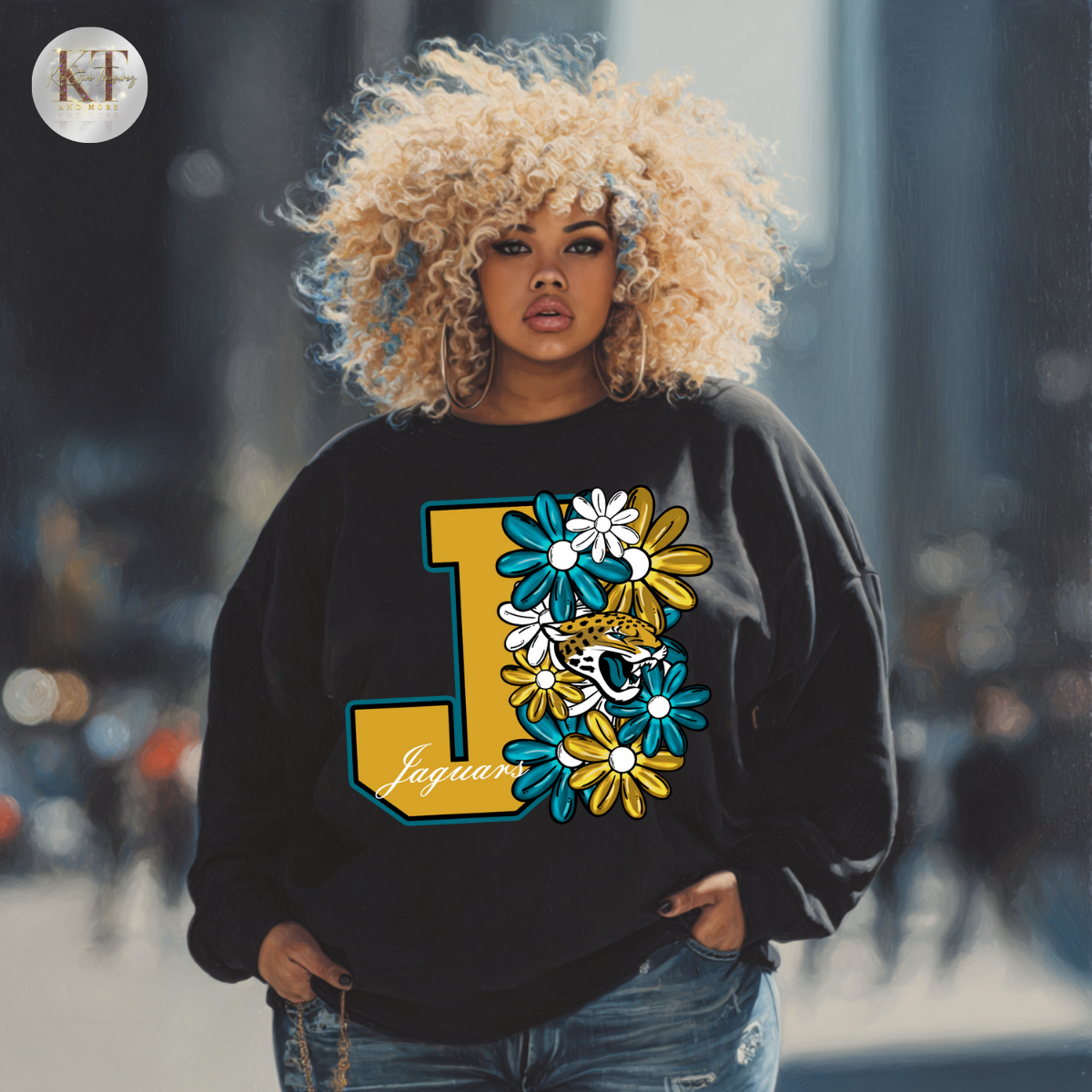 Floral Varsity Letter Team Spirit Sweatshirt