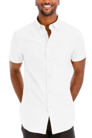 Men's Casual Short Sleeve Solid Shirt