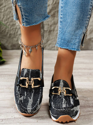 Denim Luxe Slip-On Loafers