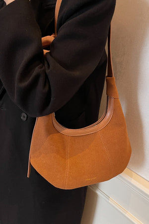 Sienna Curve Suede Shoulder Bag