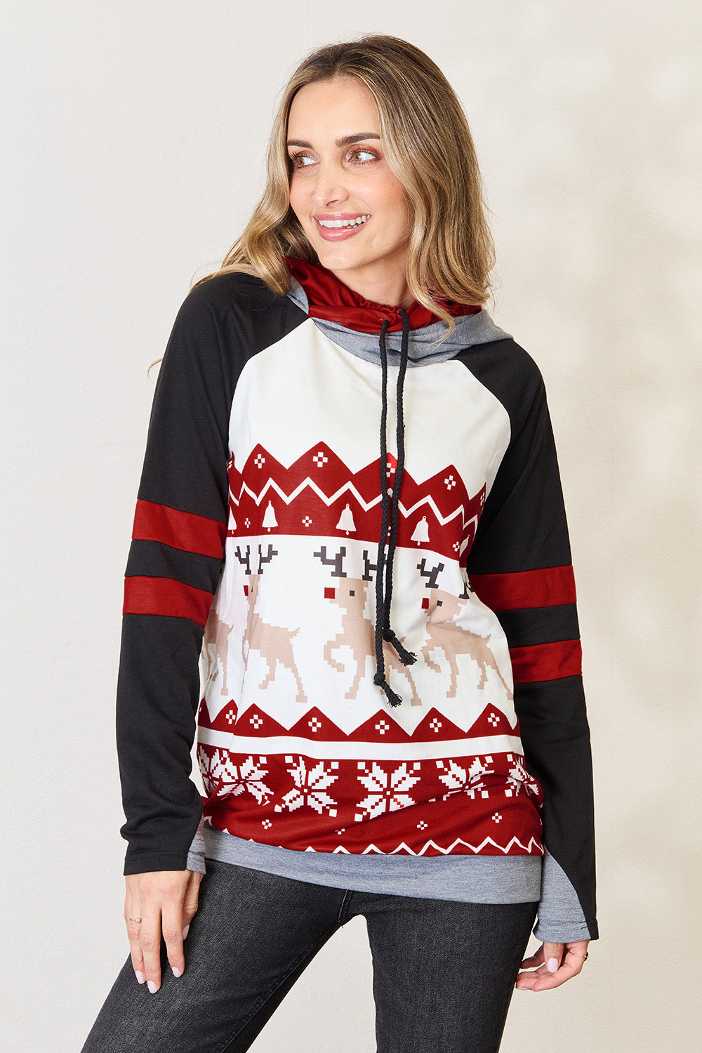 Festive Frost Reindeer Hoodie