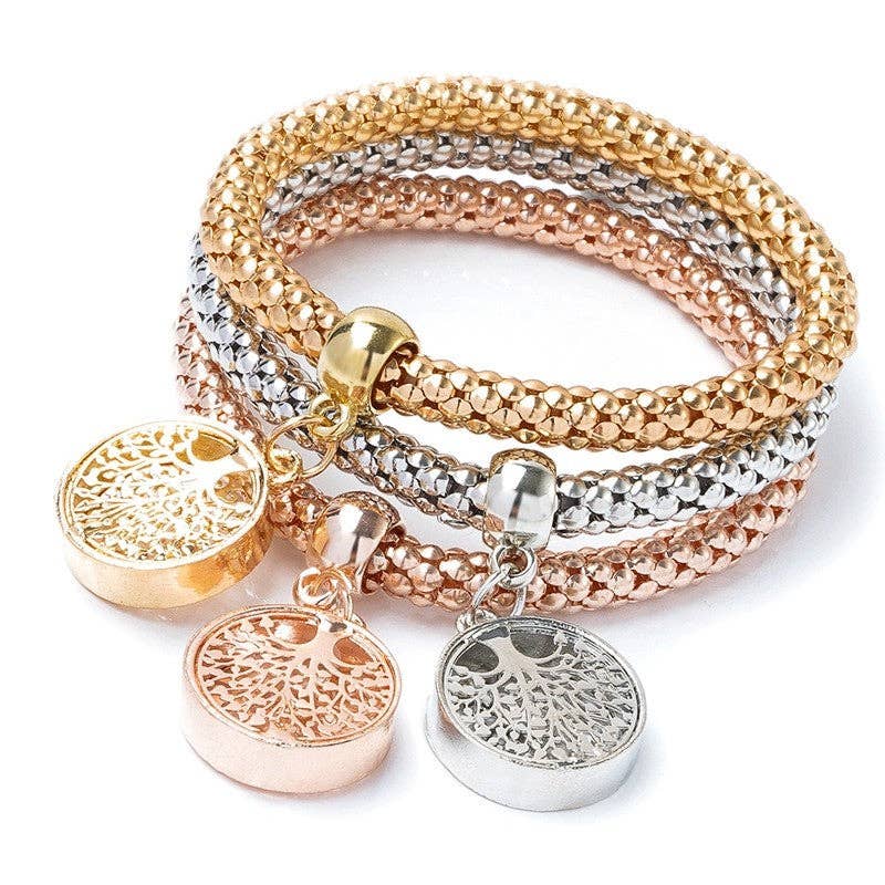 UZ Wholesale Store - Three-Color Alloy Jewelry Set With Inlaid Diamonds