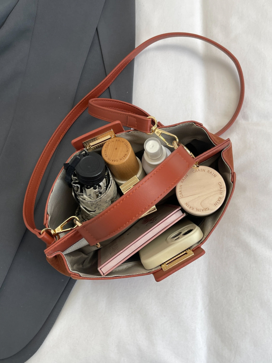 Luxe Elegance Structured Handbag Collection with Removable Strap